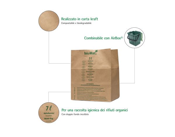 Sacchetti Compostabili Per Umido Sumus | 6 Confezioni Da 50 | 8 Litri | Carta Riciclata