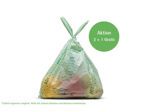 10 litri BIOMAT® sacchetto della spazzatura biodegradabile con manico, Biodegradabile e compostabile
